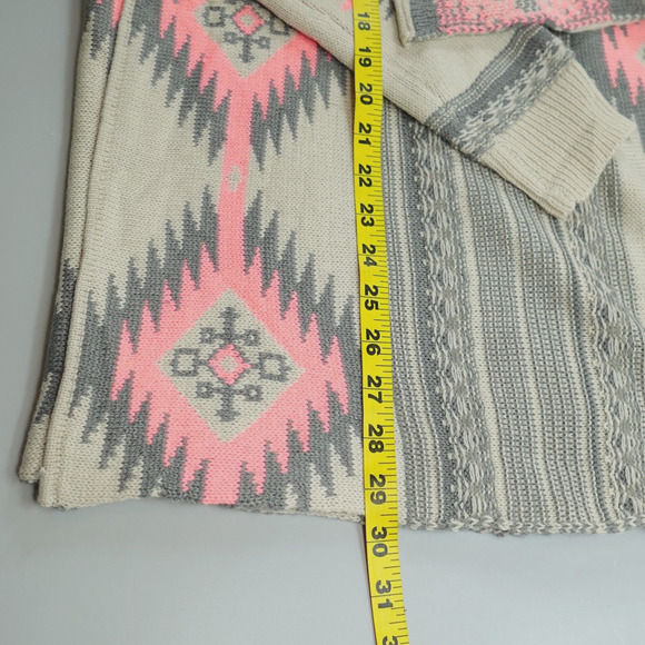 Dreamers Tribal Cardigan Womens S-M Pink Open Front Southwestern - Picture 14 of 16